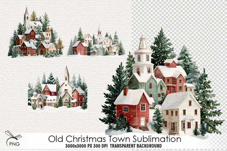 Old Christmas Town Sublimation