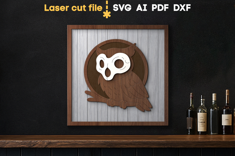 Halloween Owl Skull SVG laser cut file for Glowforge