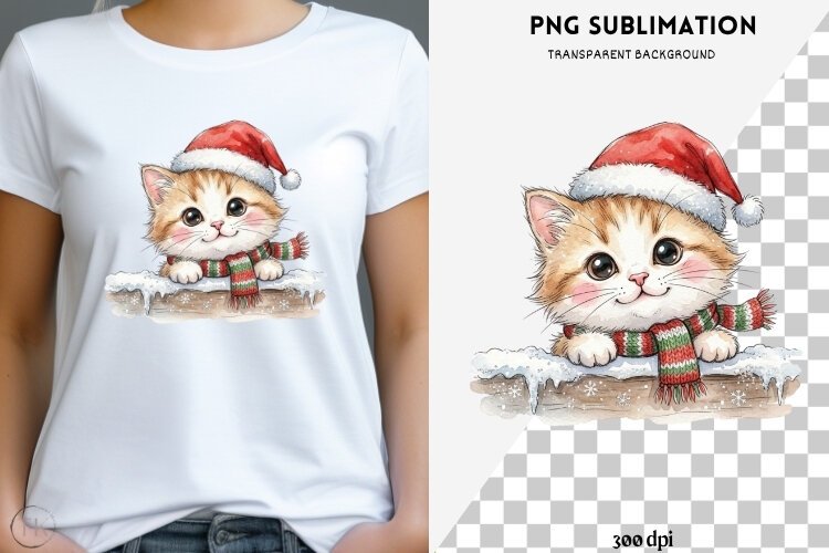 Christmas peeking character png design for T-shirts example image 1