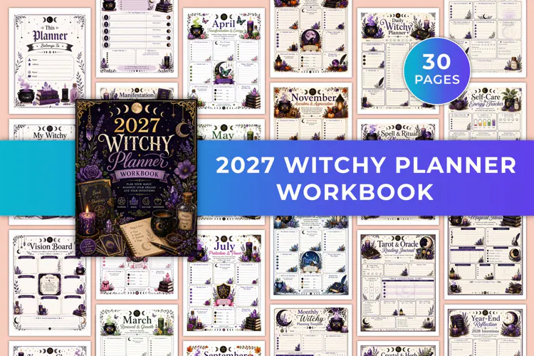 2027 Witchy Planner Workbook Kdp interiors