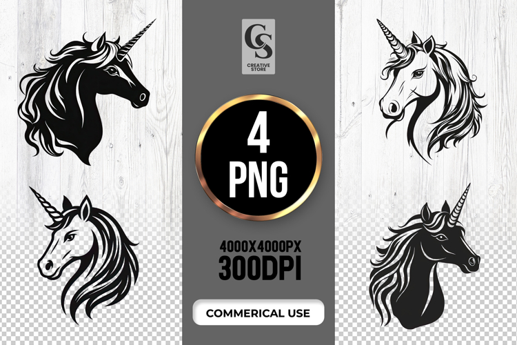 Silhouette Unicorn Clipart Image 2