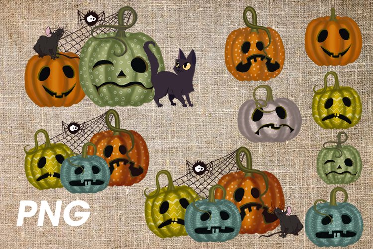 pumpkins boho halloween png sublimation bundle