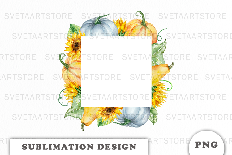 Watercolor Autumn Pumpkins Frame png