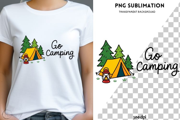 Go Camping PNG, Cute Camping Tent Clipart example image 1
