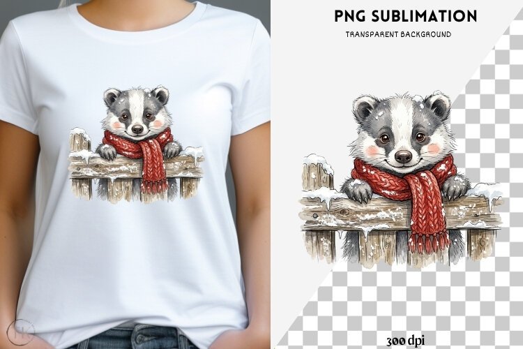 Christmas peeking character png design for T-shirts example image 1