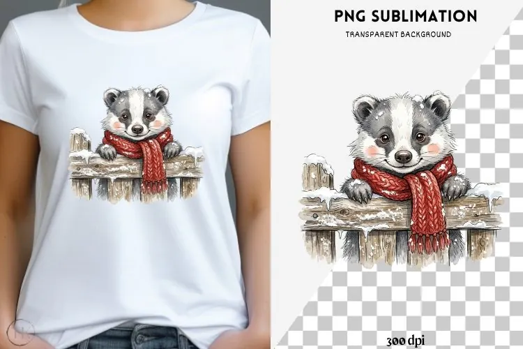 Christmas peeking character png design for T-shirts