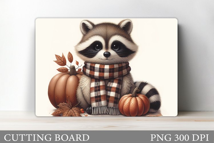 Fall Raccoon Cutting Board. Fall Cutting Board Sublimation