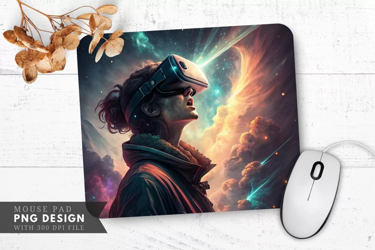 Cosmic VR Experience Mouse Pad PNG Design