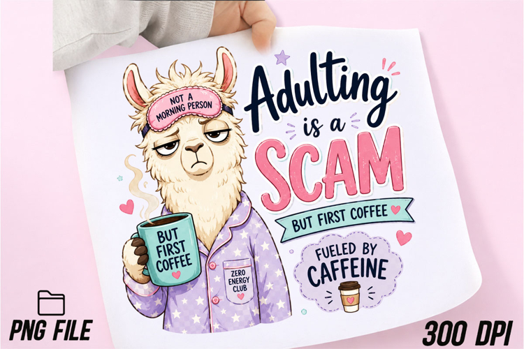 Adulting is a Scam Funny Sarcastic PNG