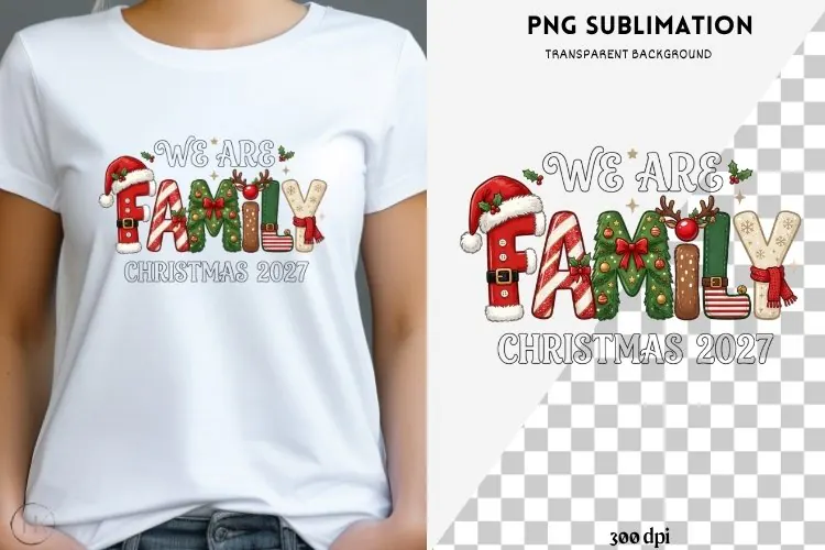 Family Christmas png design for T-shirts