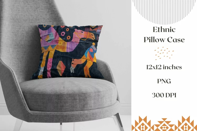 Camel Pillow Case Design, Abstract Pillowcase Sublimation