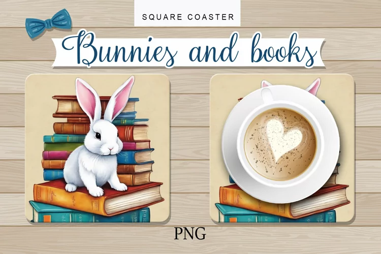 a hot plate, a bunny, books
