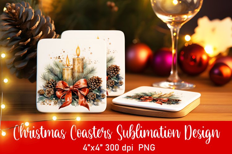 Christmas Coasters Ornament Sublimation PNG
