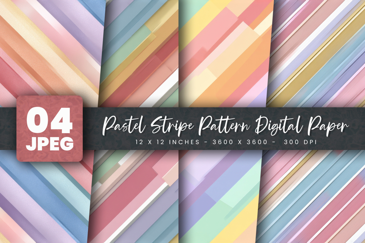 Pastel Stripe Pattern Digital Paper