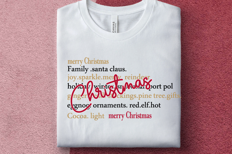merry Christmas Words SVG, Merry Christmas SVG, Christmas Sw