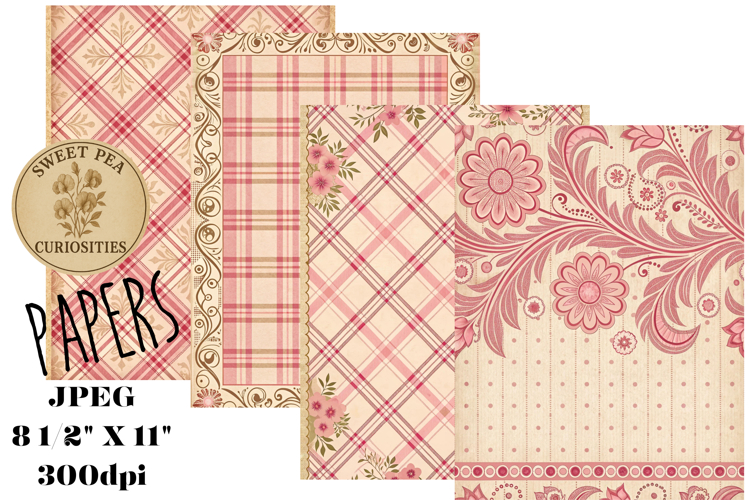 Pink, Mixed Media, Paper, Shabby Chic, Papers, Junk Journal