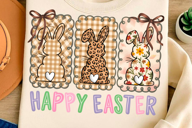 Leopard Happy Easter Bunny Coquette Png