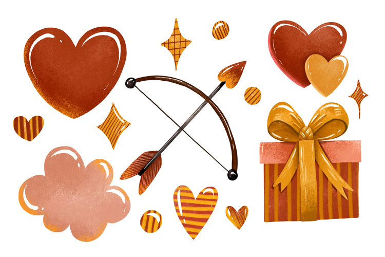 Cartoon Valentine Day Illustration 14 February Love Doodle