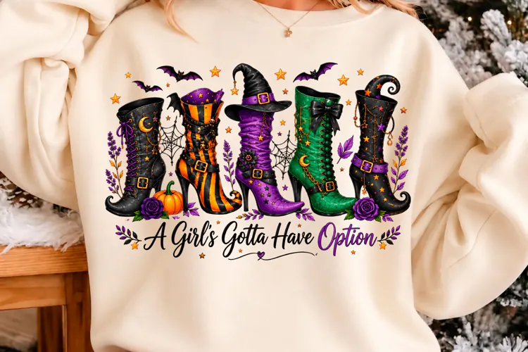 Halloween Witch Boots Halloween Shirt Sublimation Png