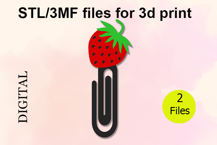 Paper Clips, Strawberry STL/3MF files for 3D Printing