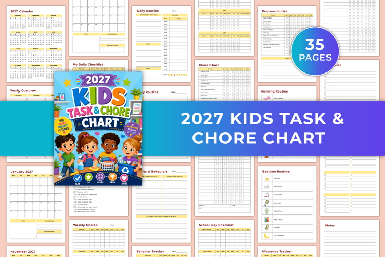 2027 Kids Task & Chore Chart | Daily Routine