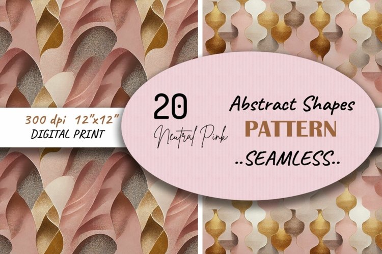 20 Floral Abstract Shapes Seamless Digital Paper Download