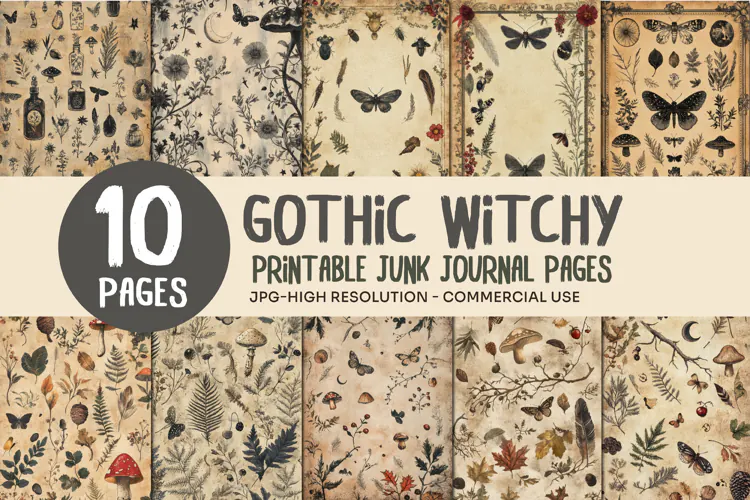 Vintage Apothecary Junk Journal Pages