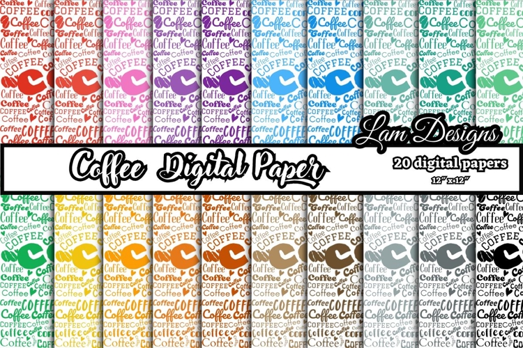 coffee digital papers, Coffee pattern, Coffee background