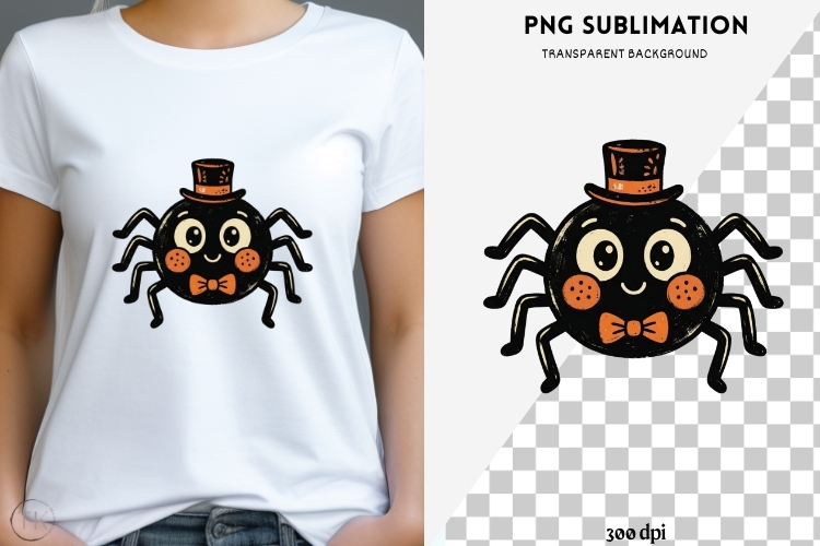 Vintage folk-art halloween png design for T-shirts