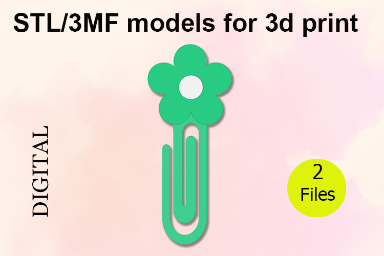 Paper Clips, Simple Flower STL/3MF files for 3D Printing