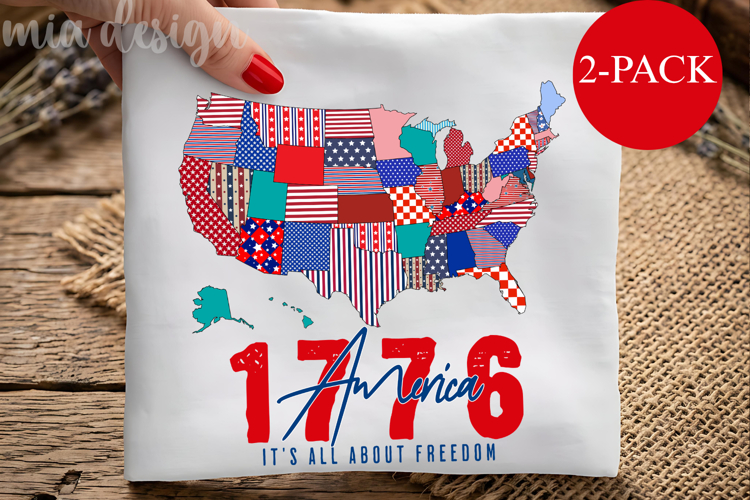 All About Freedom PNG, 1776 USA Map Patriotic Sublimation