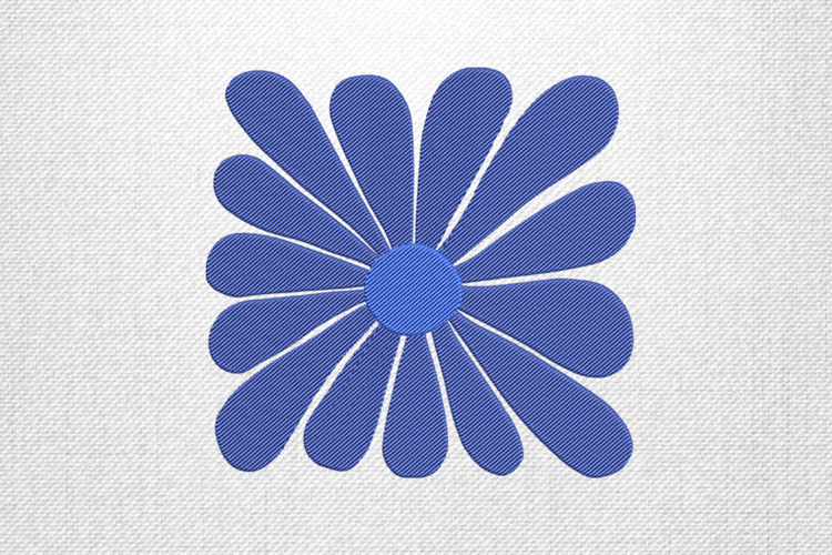 Blue Daisy Petal Embroidery Design
