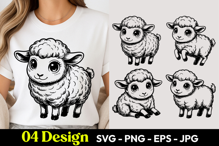Cute Baby Sheep SVG PNG