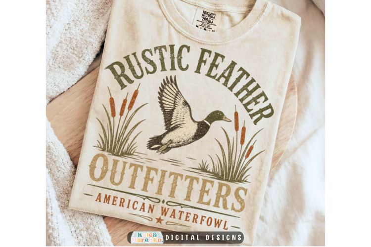 Vintage Mallard Duck PNG | Rustic Feather Outfitters PNG