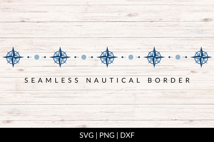 Seamless Nautical Compass Border SVG