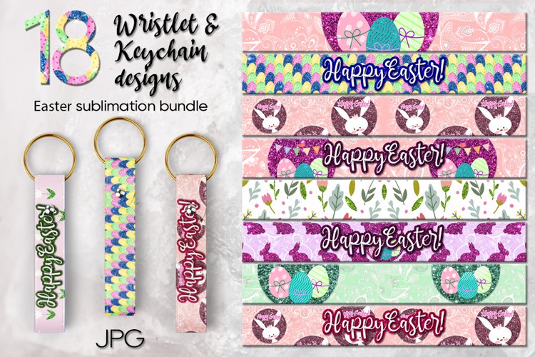 Easter   Spring | Wristlet   key chain sublimation bundle
