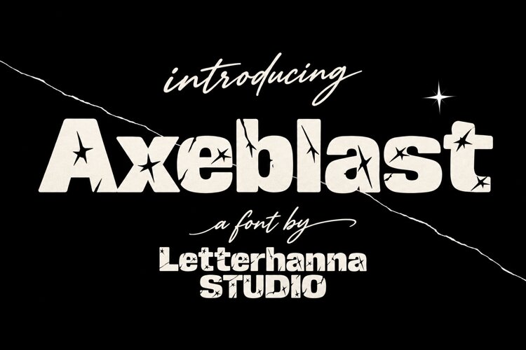 Axeblast Cracked Font - Heavy Stone Font for Bold Brands example image 1