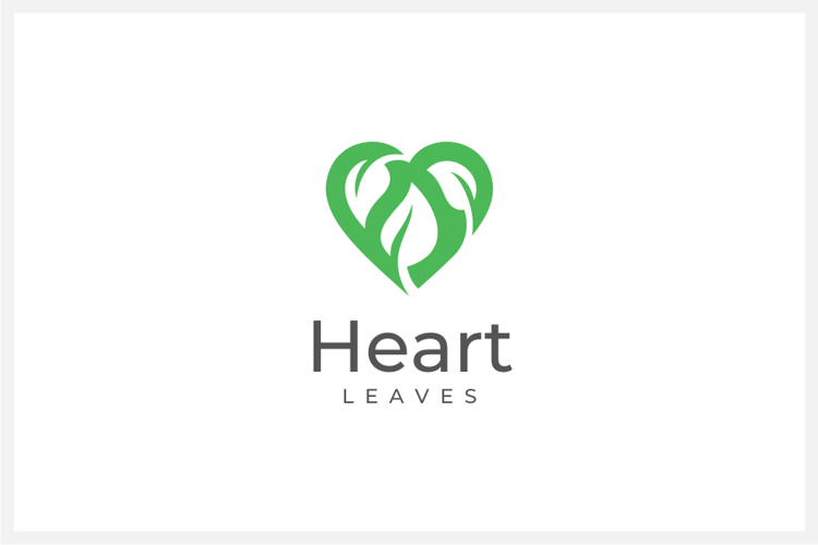Hearts Leaves Logo Design Vector Illustration