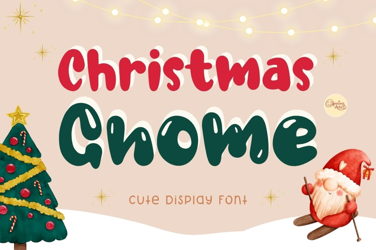 Christmas Gnome - Cute Display Font Duo