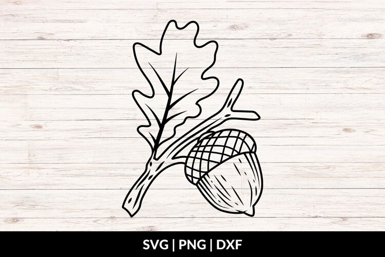 Acorn Branch SVG, Acorn Clipart example image 1