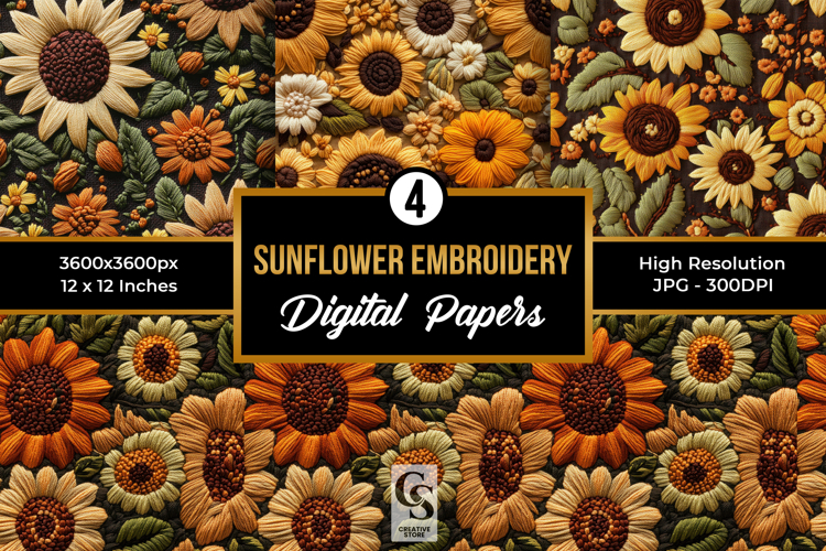Sunflower Seamless Pattern Image 13