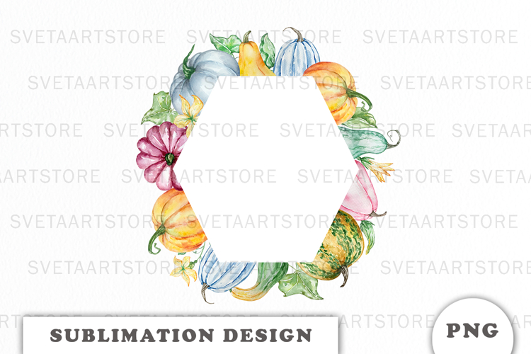 Watercolor Autumn Pumpkins Frame png
