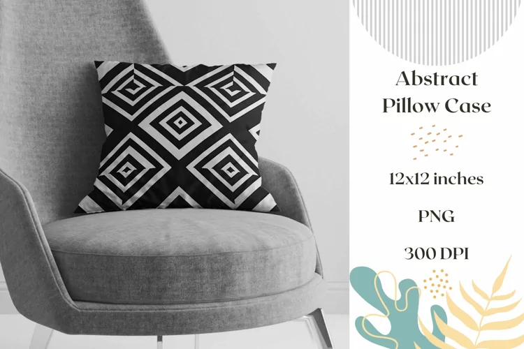 Black and White Pillow Case Design, Abstract Pillowcase