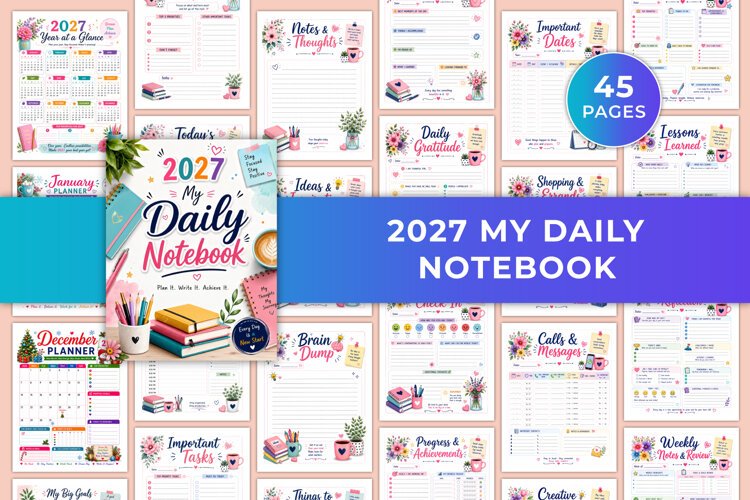 2027 My Daily Notebook Kdp interiors example image 1