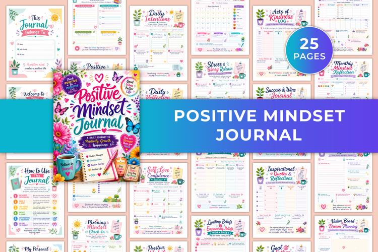 Positive Mindset Journal | Gratitude, Self-Love, Goals