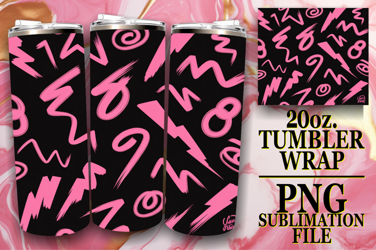 Luminous Sublimation 20oz tumbler wrap, Funky Pattern