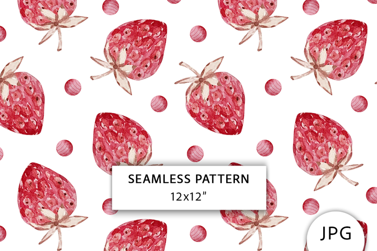 Strawberry Seamless Pattern, Digital Paper