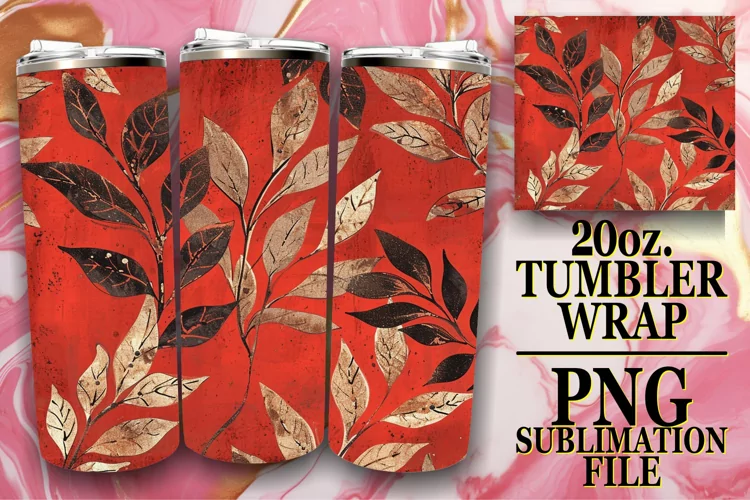 Red Glitter Tumbler Wrap - Sublimation