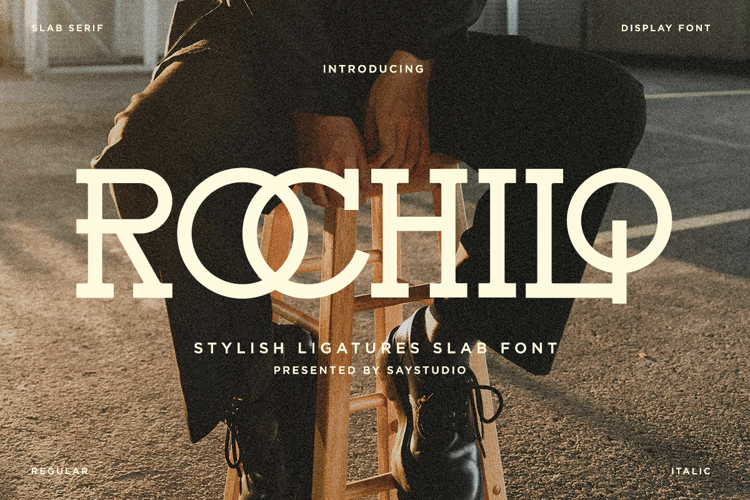 Rochilo - Stylish Slab Ligatures Font