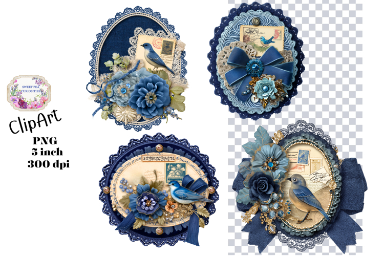 Flowers, Bird Material, Ephemera, PNG, Junk Journal, clipart